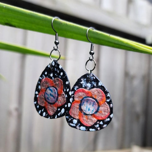 Cosmic Bloom- Handmade Paper Earrings