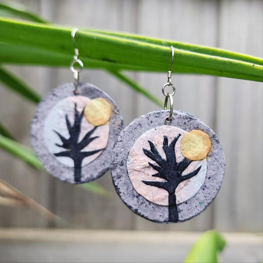 Scorched- Handmade Paper Earrings